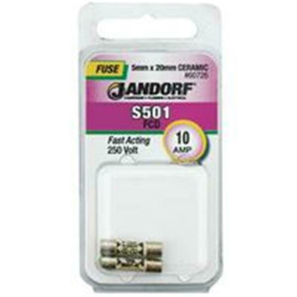 Jandorf UL Class Fuse, S501 Series, Fast-Acting, 10A, 250V AC 3399029
